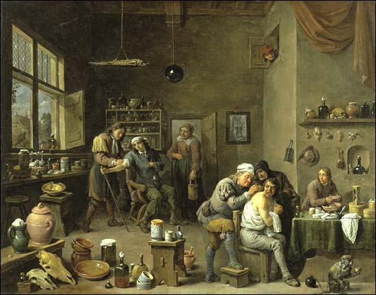 singes - David Teniers, le barbier, l'estaminet, les minets et les singes Chapeau5191